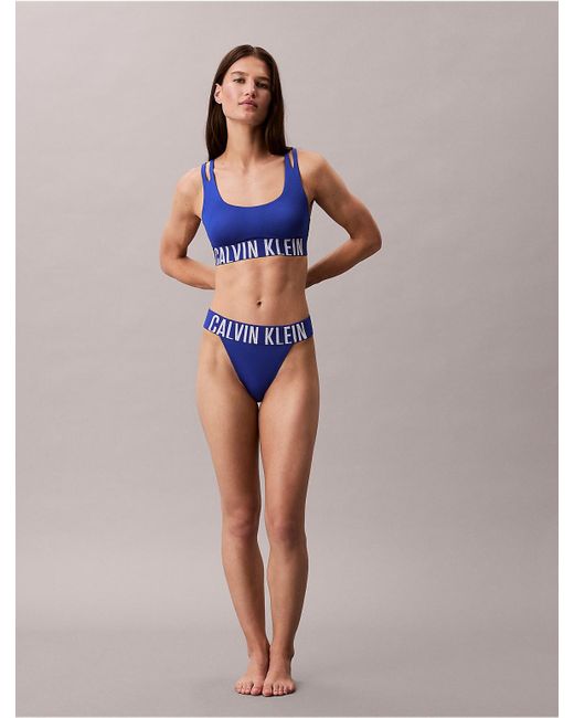 Calvin Klein Blue String Thong Intense Power Microfibre