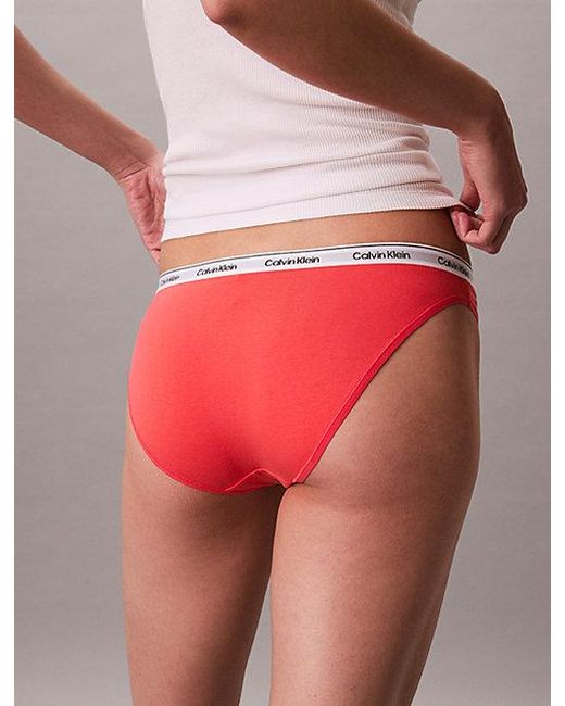 Calvin Klein Red Bikini Briefs Icon Logo