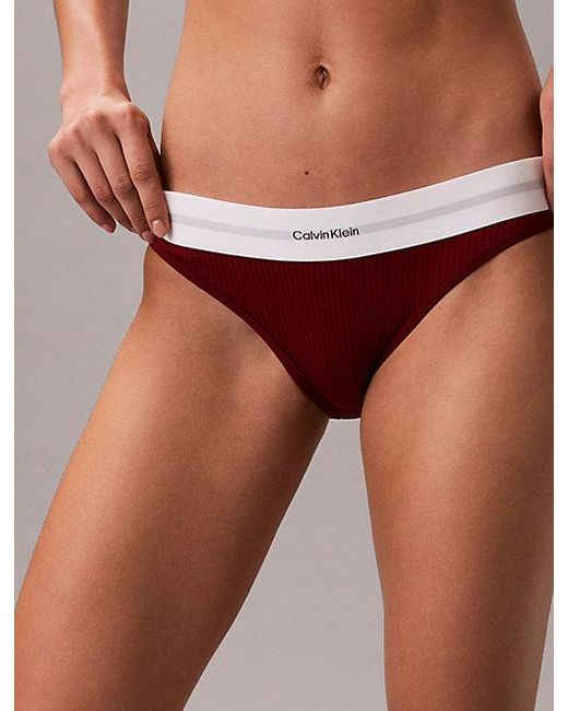 Calvin Klein Brown Bikini Briefs Cotton Modal Stretch Rib