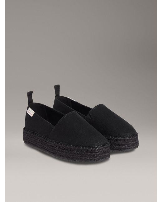 Espadrilles Compensées En Toile Calvin Klein en coloris Gray