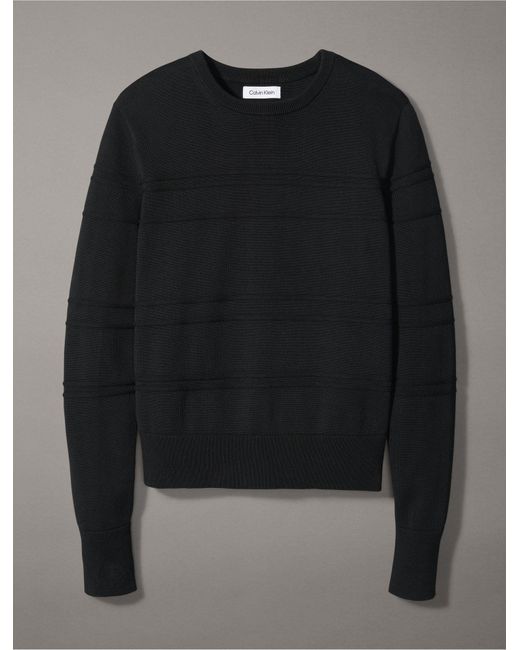 Calvin Klein Black Smooth Cotton Stripe Sweater