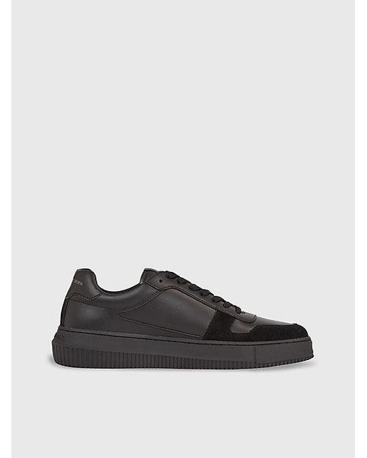 Calvin Klein Leren Sneakers in het Black voor heren