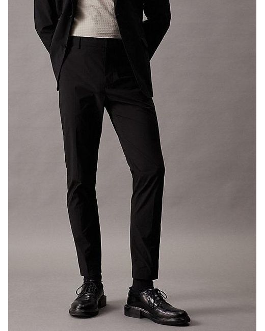 Pantalones de traje slim Calvin Klein de hombre de color Black
