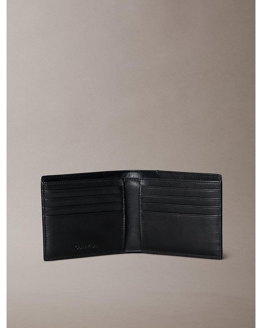 Calvin Klein Black Leather Rfid Slimfold Wallet for men