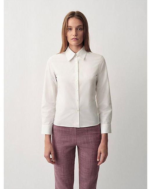 Calvin Klein Daisy Slim Button-Down Overhemd in het White