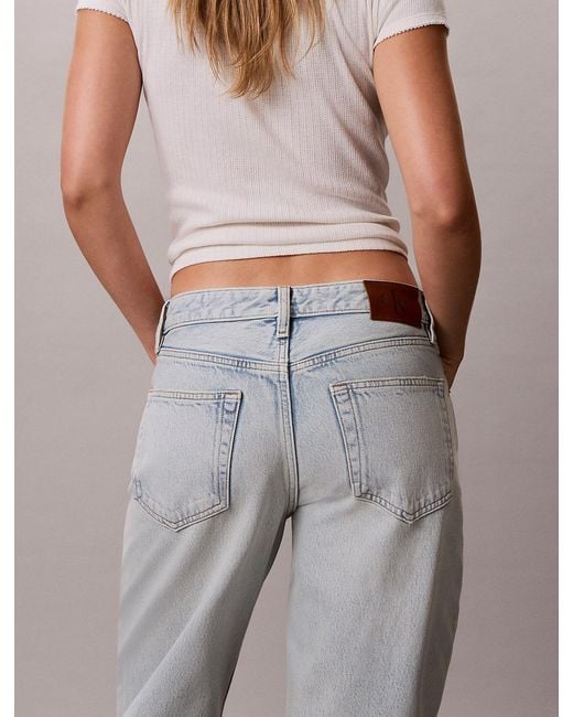 Calvin Klein Blue 90's Straight Distressed Jeans