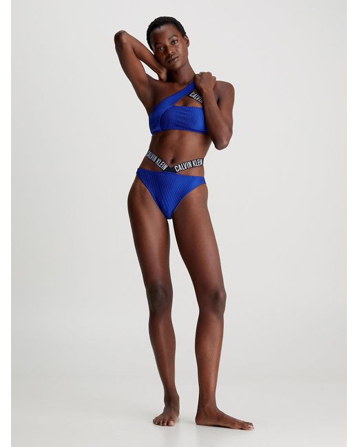 Calvin Klein Blue High Leg Bikini Bottoms - Intense Power