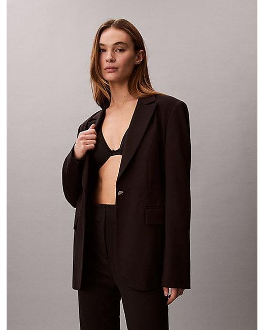 Calvin Klein Black Slim Ponte Blazer