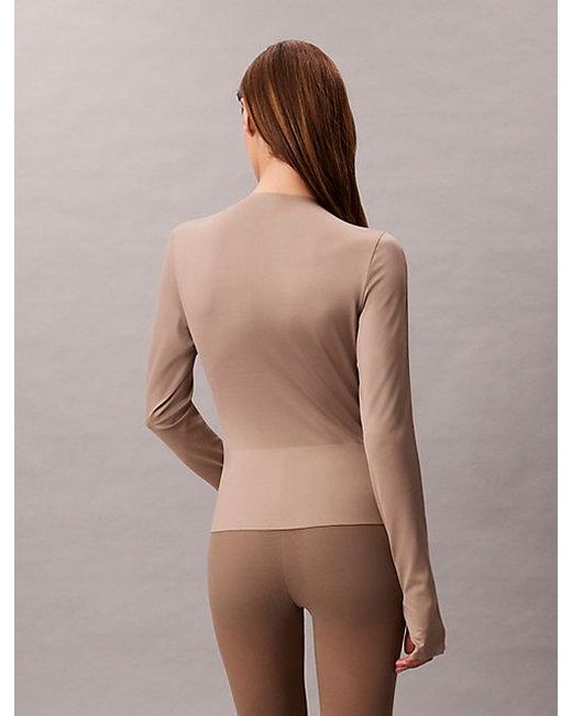 Calvin Klein Brown Sport Invisible Midlayer Shapewear Zip Up Jacket