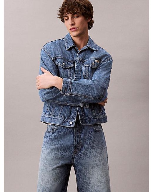 Calvin Klein 90's Shorts Met Monogram-Logo in het Blue voor heren
