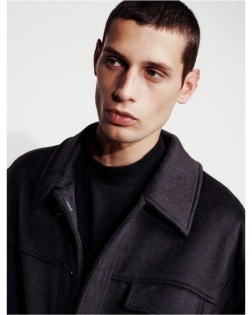 Calvin Klein Blue Woven Shacket for men