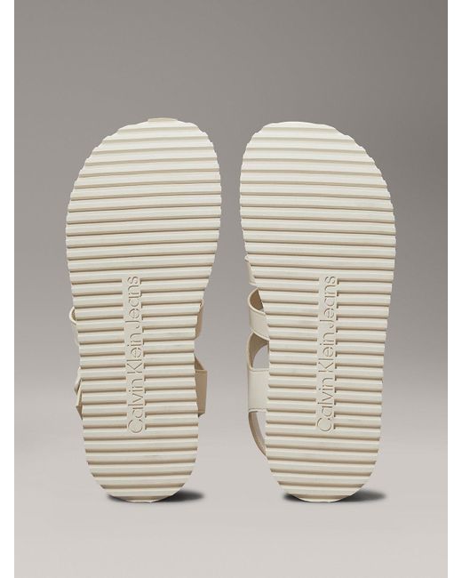 Calvin Klein Metallic Leather Platform Sandals