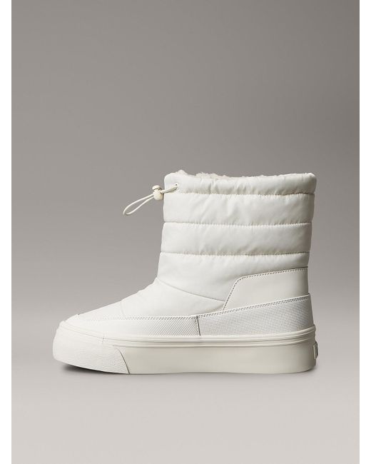 Calvin Klein Gray Warm Sherpa Platform Snowboots