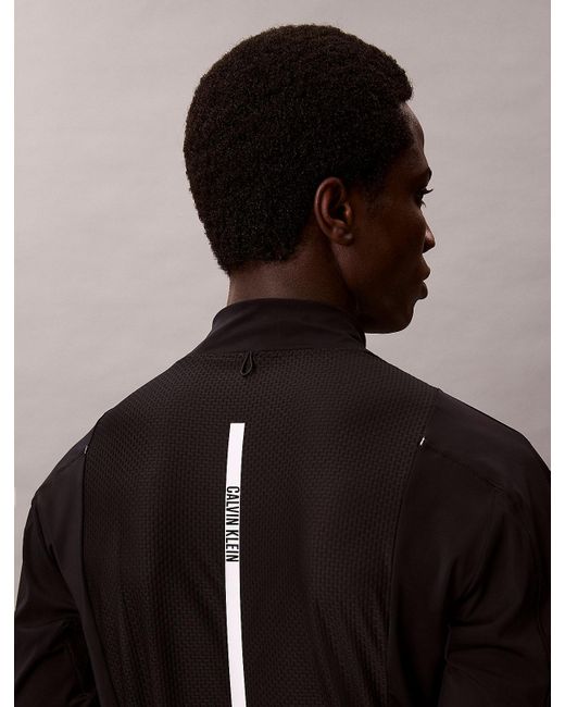 Calvin Klein Black Performance 1/4 Zip Long Sleeve Gym T-Shirt for men
