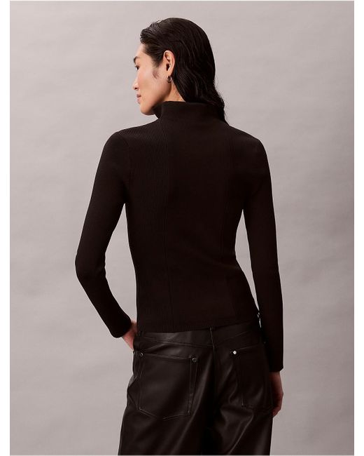 Calvin Klein Black Nylon Rib Zip Jacket
