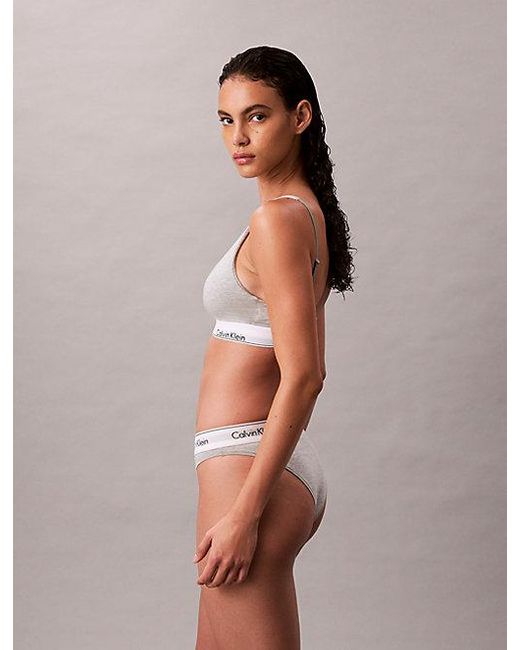 Calvin Klein Gray Lightly Lined Bralette Icon Cotton Modal