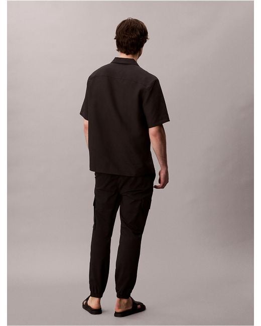 Calvin Klein Black Calvin Klein Cotton Blend Skinny Cargo Ripstop Pants for men