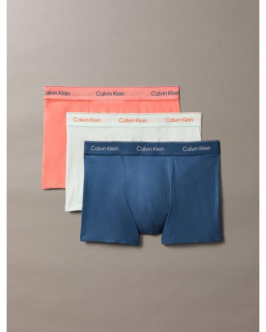 Calvin Klein Blue 3 Pack Relaxed Dart Trunks for men