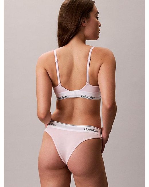 Calvin Klein Brown Lightly Lined Triangle Bralette Icon Cotton Modal