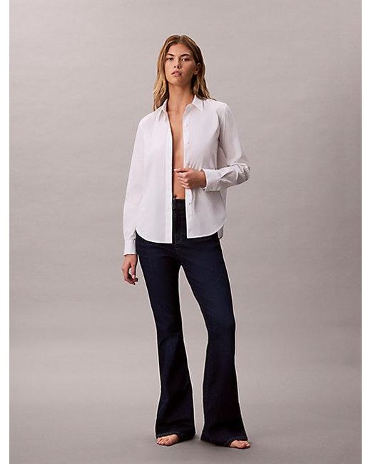 Calvin Klein Blue Jeans High Rise Flared Jeans