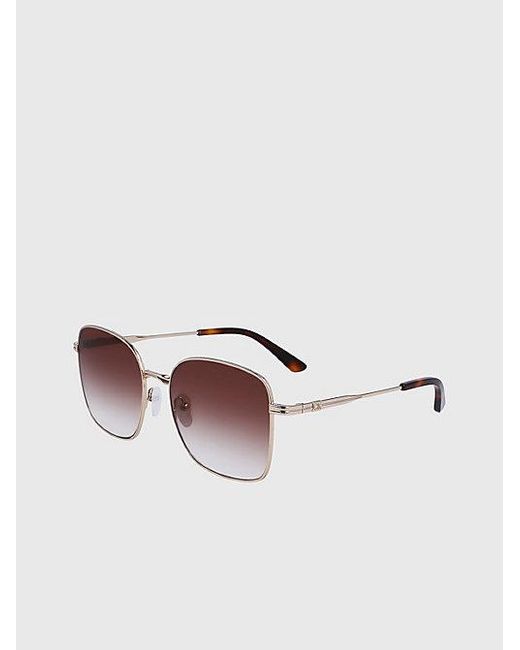 Calvin Klein Purple Rectangle Sunglasses