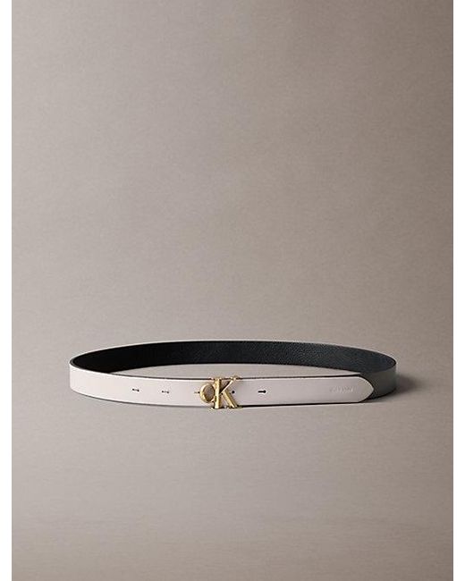 Calvin Klein Multicolor Reversible Pebbled Leather Logo Belt