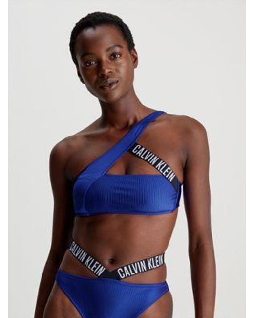 Calvin Klein Blue One Shoulder Bikini-Top - Intense Power