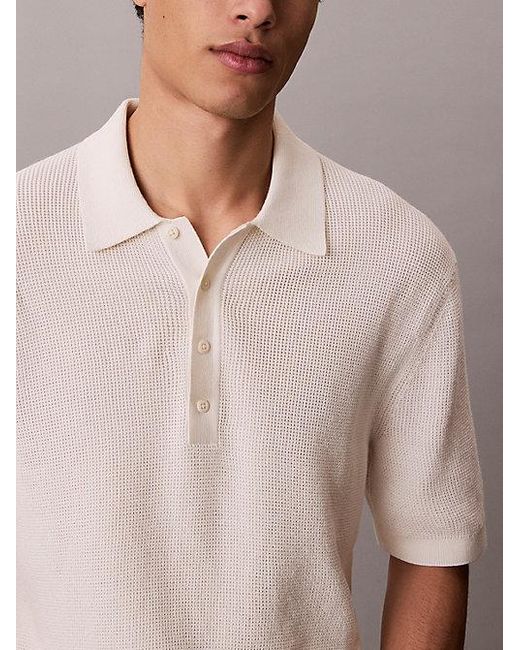 Calvin Klein Multicolor Jeans Cotton Waffle Knit Polo Shirt for men