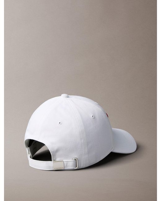 Calvin Klein White 1989 Embroidered Ck Logo Cap for men