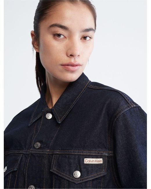 Calvin klein women's cheap denim trucker jacket
