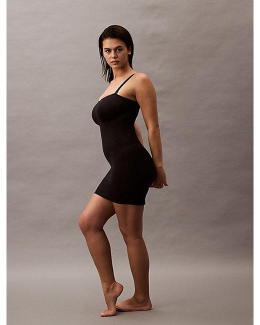 Calvin Klein Black Shapewear Slip Dress Stay Put Stretch