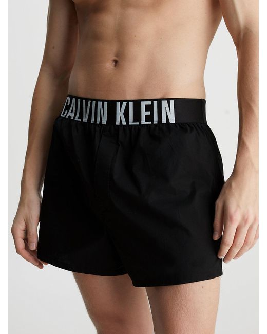 Calvin Klein Black 2 Pack Slim Fit Boxers - Intense Power for men