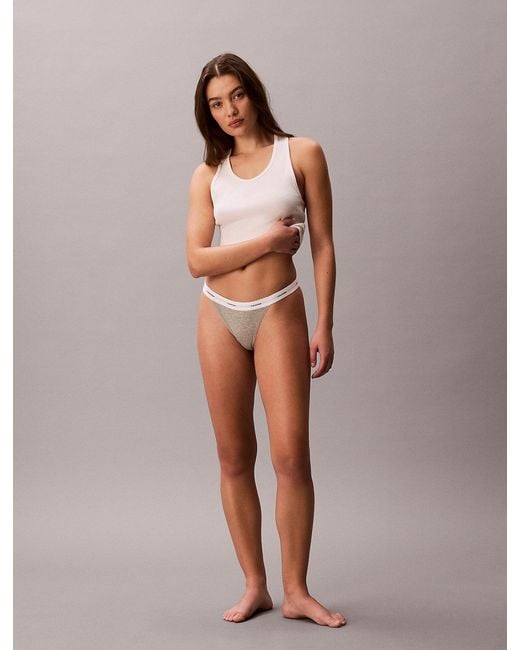 Calvin Klein White 3 Pack String Thongs