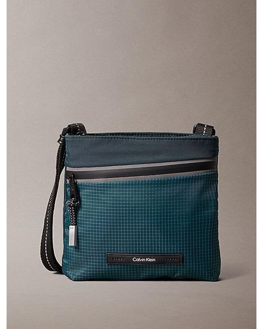 Calvin Klein Blue Striped Utility Zip Flat Pack for men
