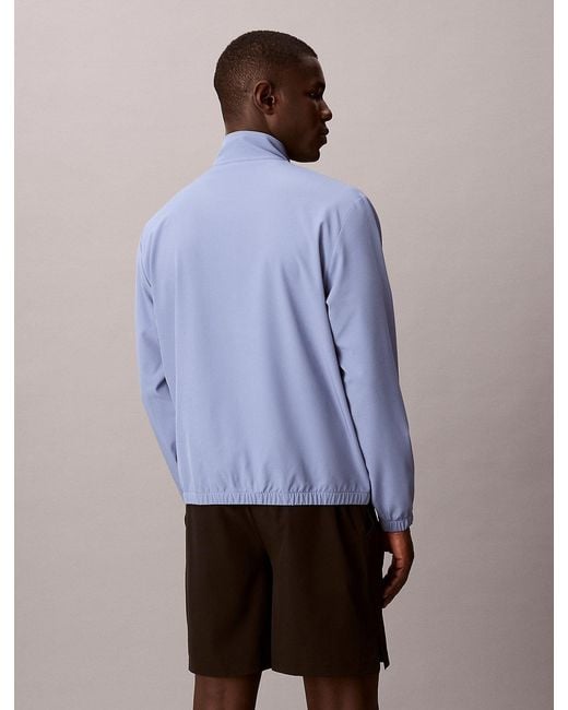 Calvin Klein Blue Performance Zip-Up Windbreaker for men