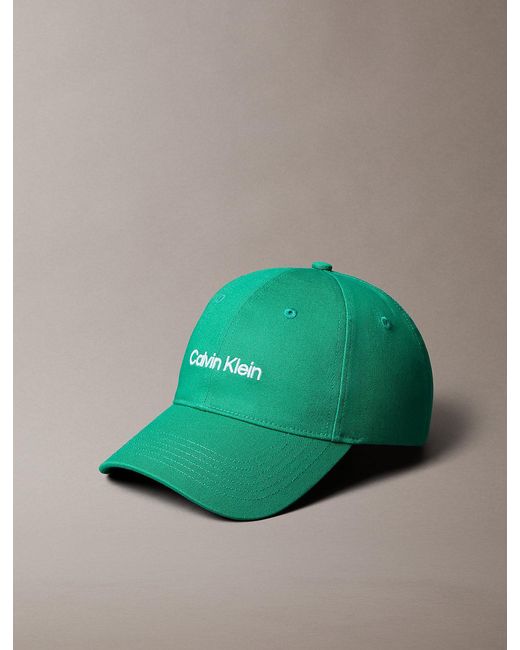 Calvin Klein Green Cotton Twill Adjustable Cap