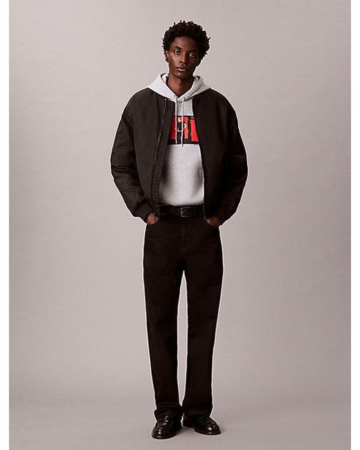 Calvin Klein White Kate Moss Fleece Graphic Relaxed Hoodie for men
