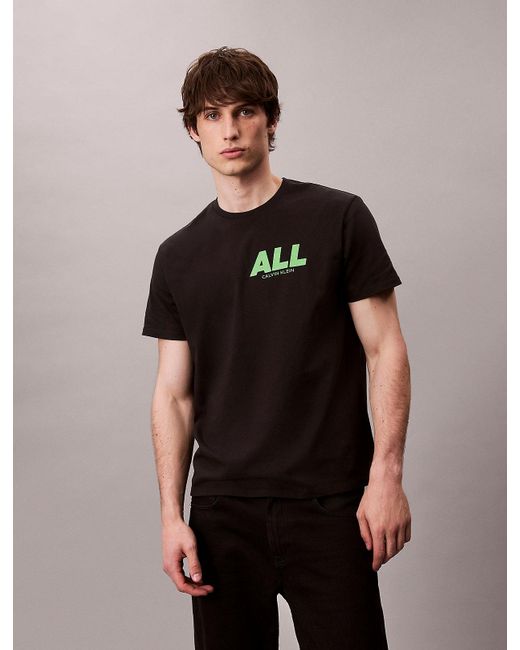 Calvin Klein Black All Graphic Relaxed T-Shirt for men