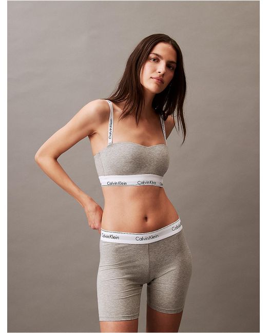 Calvin Klein Brown Icon Cotton Modal Lightly Lined Bandeau Bra