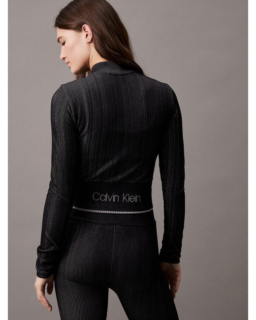 Calvin Klein Blue Cropped Zip Up Jacket