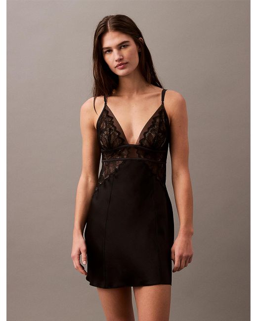 Calvin Klein Black Silk Night Dress