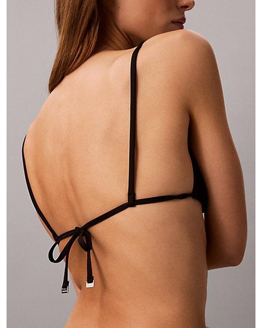 Calvin Klein Black Triangle Bikini Top Ck Essentials