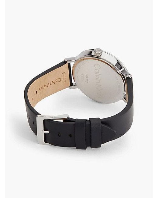 Calvin Klein Black Modern Leather Strap Watch for men