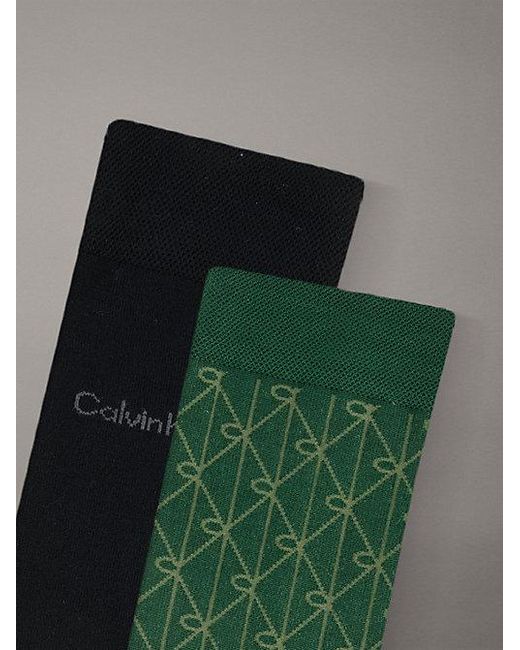Calvin Klein Green 2 Pack Soft Cotton Stretch Crew Socks for men