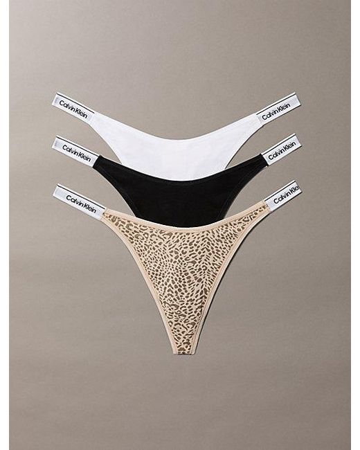Calvin Klein Gray 3 Pack Dipped Thongs