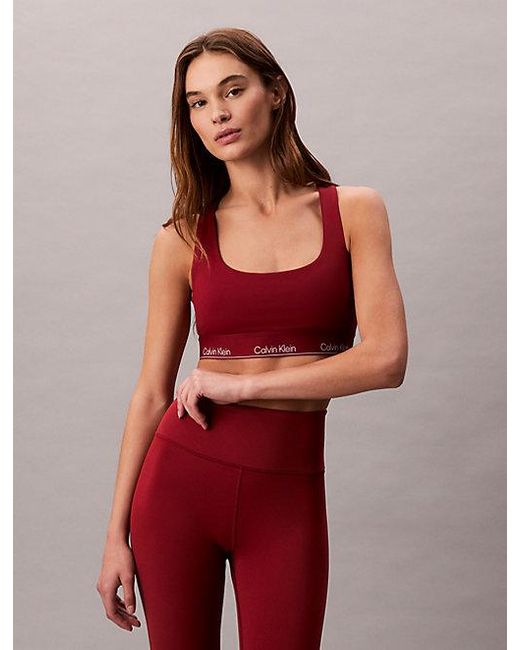 Calvin Klein Red Sport Quick Dry Medium Impact Sports Bra