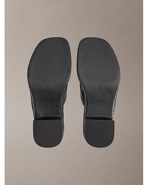 Calvin Klein Multicolor Milana Leather Heeled Thong Sandals