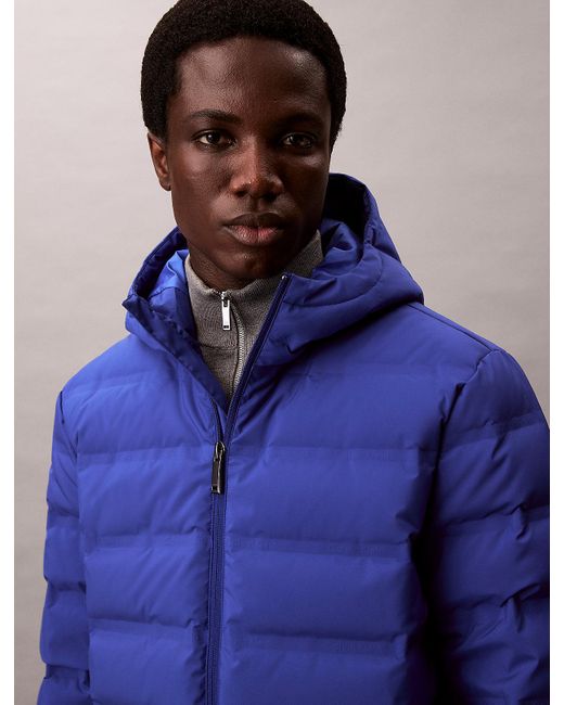 Calvin Klein Blue Packable Embossed Logo Quilted Puffer Jacket for men