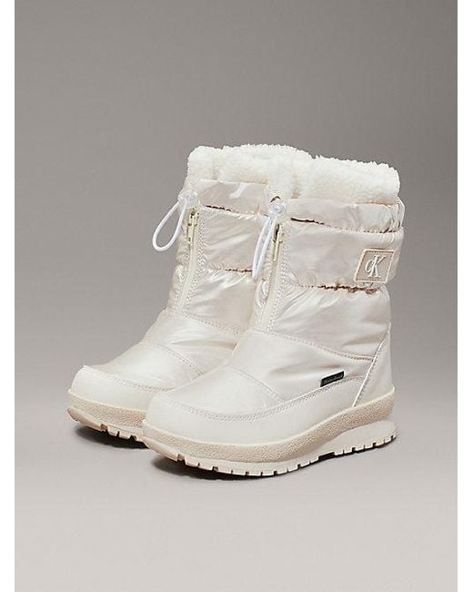 Calvin Klein Gray Jeans Pearlised Teddy Snowboots