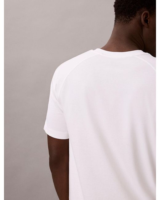 Calvin Klein White Performance Cotton Blend Gym T-Shirt for men